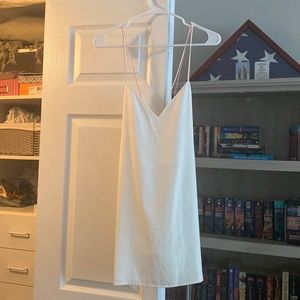 XS Superdown white bachelorette slip dress